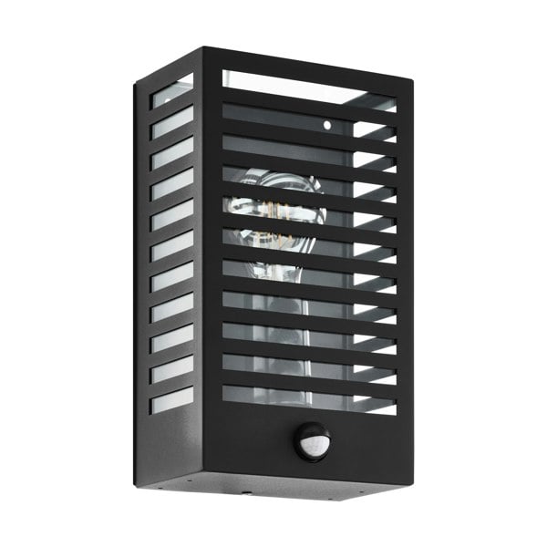 EGLO Alamonte 3 Black Steel Caged Exterior Wall Light