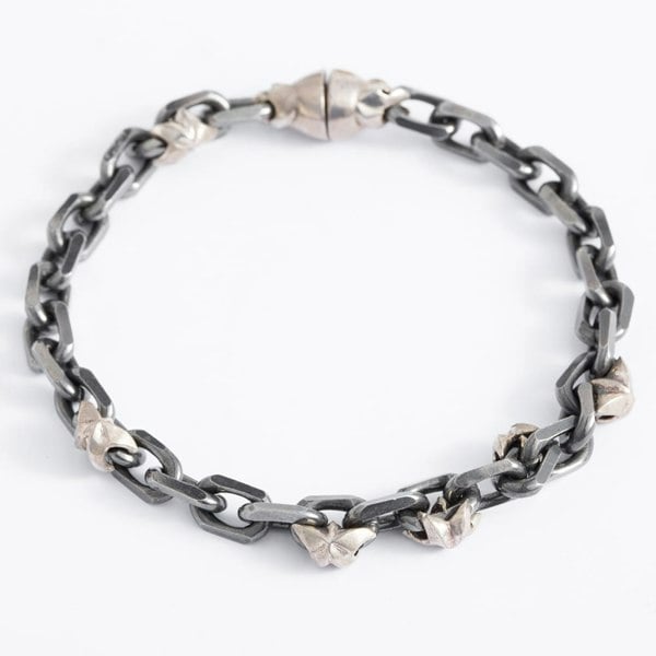 T. H. Baker Oxidised Star Chain Bracelet BLT12 OS/S