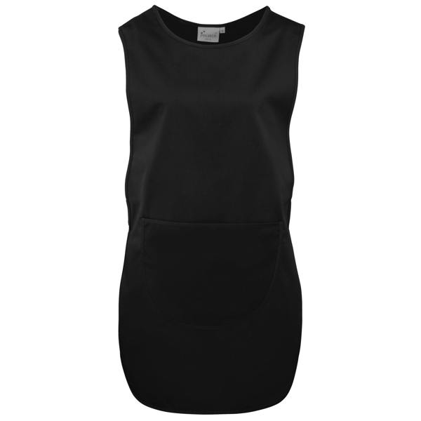 Premier Ladies/Womens Long Length Pocket Tabard / Workwear (Pack of 2) - Black