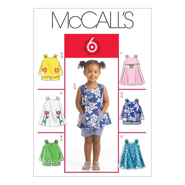 McCalls 5416 Paper Sewing Pattern – Baby Dress, Shorts & Top, Easy