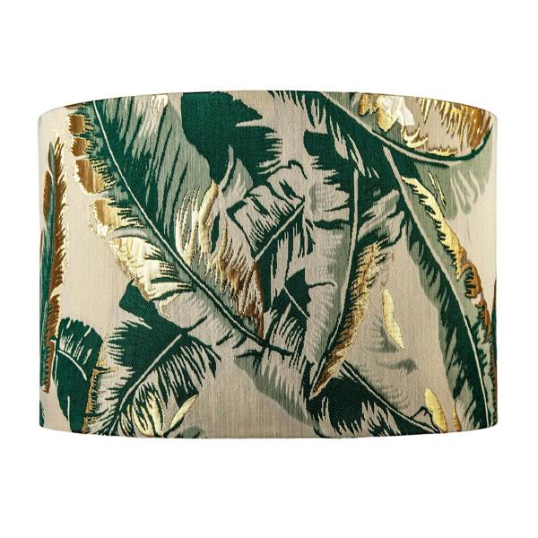 Botanical and Tropical Jacquard Fabric Shade with Green Banana Leaves Image 5
