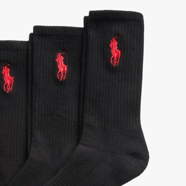 Polo Ralph Lauren EMBROIDBIGPP Crew Socks Socks   in  Black