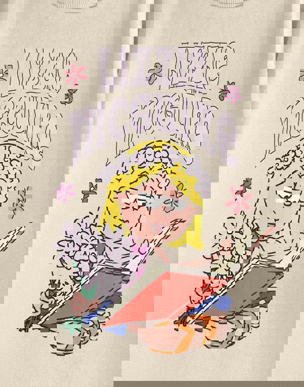 Disney Lizzie Mcguire Womens Beige Book Sweatshirt