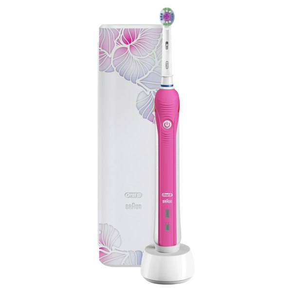 Oral-B Braun Pro 1 Electric Toothbrush and Travel Case - Pink