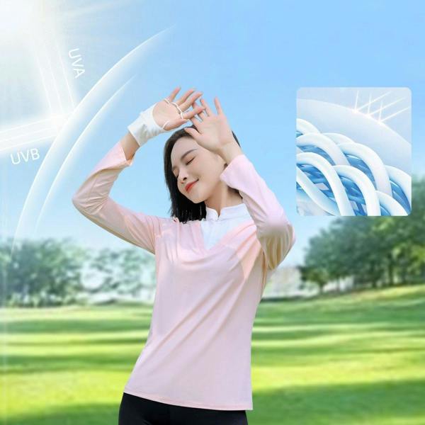 Anniou Women's Ice Silk Sun Protection Golf Top