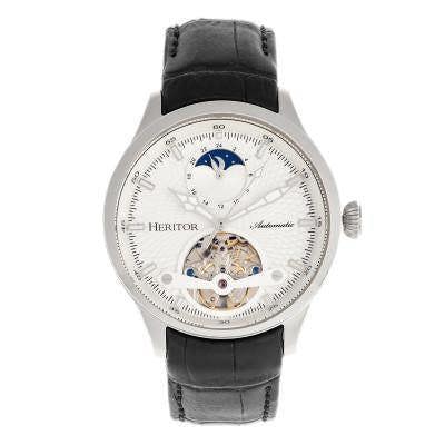 Heritor Automatic Gregory Semi-Skeleton Leather-Band Watch