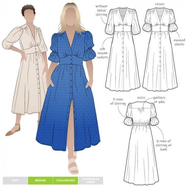 Style Arc Sewing Pattern Belle Dress - Dresses for Women - Advanced