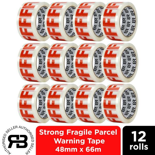 RexBrown Packing Tape 48mm x 66m Clear Brown Fragile Parcel Box Tape 12, 24 or  48 Rolls