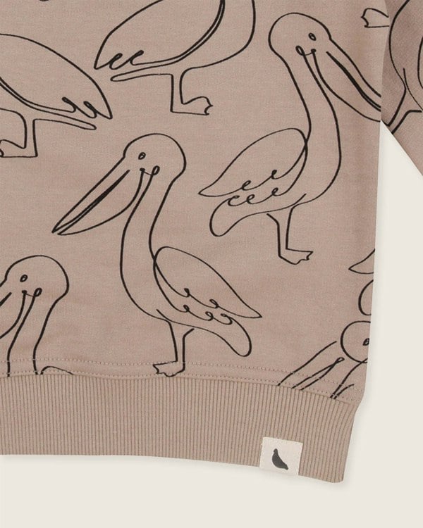 organic cotton Beige Pelican Print Sweatshirt - image 4
