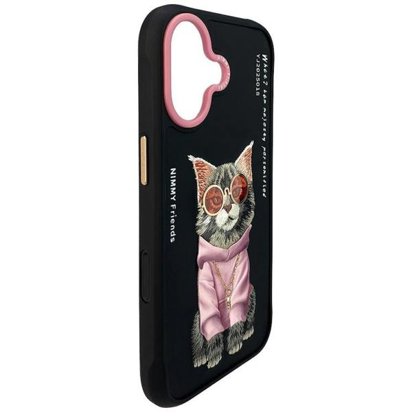 Nimmy Friends Nimmy Glasses Cool Cat Case with MagSafe for iPhone 17 6.3" Black Pink - N-YJ-IP17-018