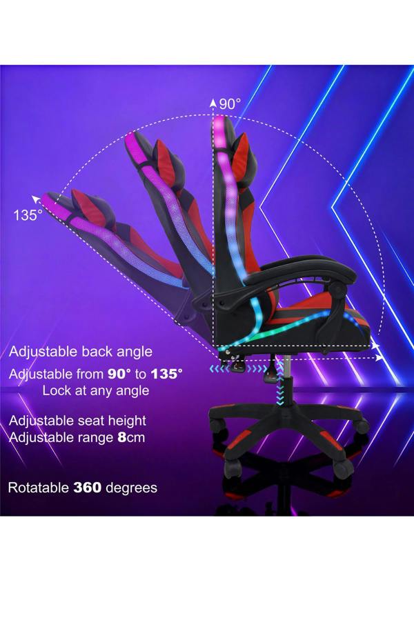 Groundlevel Gaming Office Chair with LED Lights