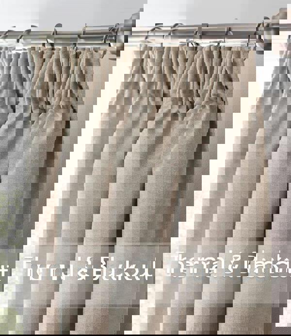 Luxury Living Chenille Blackout Pencil Pleat Top Curtains