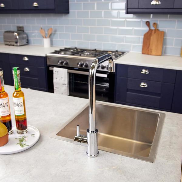 Top-Fix | Vito Square Neck Style Kitchen Mixer Tap | Polished Chrome Finish