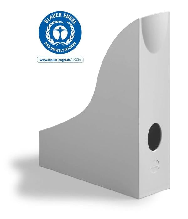 Durable ECO Magazine Rack Recycled Plastic Document File Organiser | A4 Grey