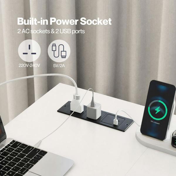 Levede L-shaped Office Desk Corner Computer Table with Storage USB Power Charing