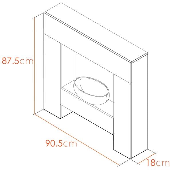 Adam Cubist Electric Fireplace Suite in White, 36 Inch