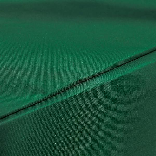 Green swing chair cover fabric close-up with reinforced seam and edge stitching