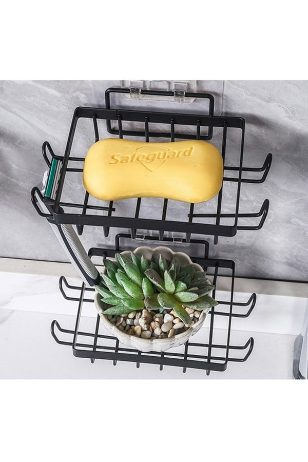 Living and Home 4Pcs No Drill Shower Caddy Set with Wall Stickers