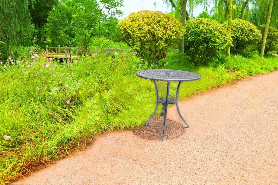 Centurion Supports POSITANO Garden and Patio Grey Cast Aluminium Bistro Table