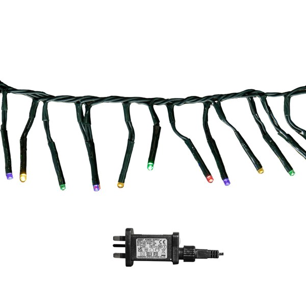 Samuel Alexander 18.5m 1440 LED Christmas Cluster Multi-Action String Lights with Timer in Multi-Coloured