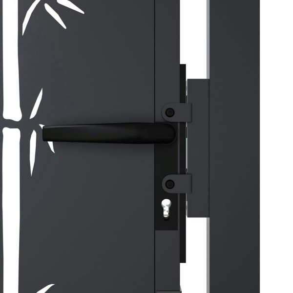 Berkfield Garden Gate Anthracite 105x155 cm Steel Bamboo Design