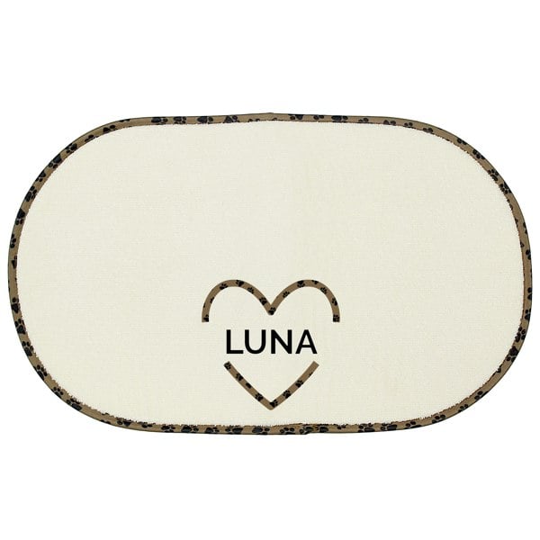 Personalised Memento Company Personalised Heart Microfibre Pet Bowl Mat