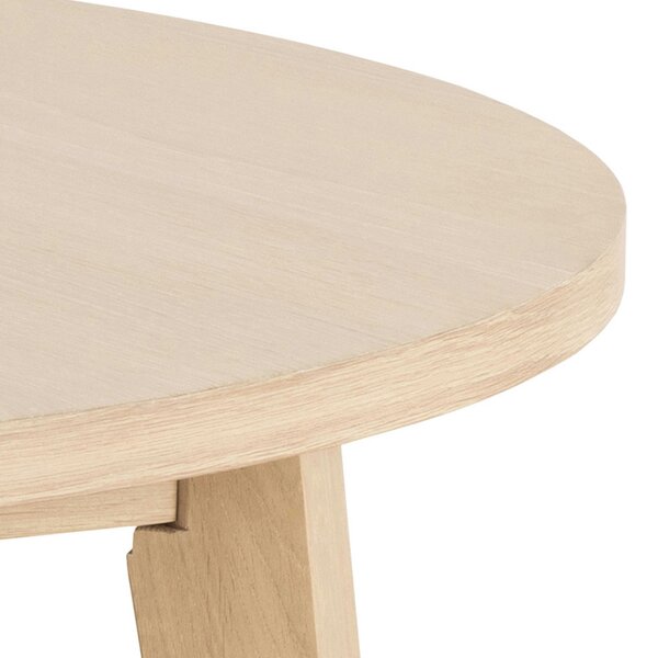 Wyld Haus Jyvaskyla 120cm White Oak Wood Round Extendable Dining Table