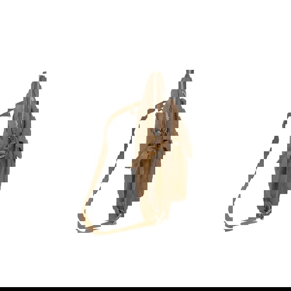 Assots London 'JEAN' Light Tan Real Soft Pebble Grain Leather Crossbody Bag