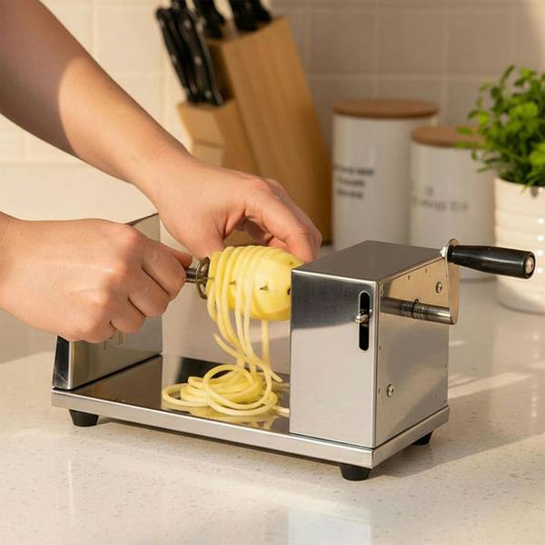 Dragodirect Manual Stainless Steel Potato Spiral Slicer with Tornado Skewers