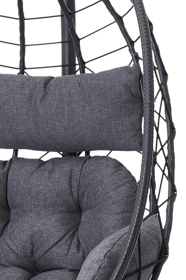 Living and Home Egg-Shaped Hanging Chair with Soft Cushion & Headrest