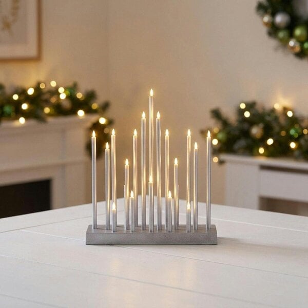 Garden Greatness Silver Candle Bridge with 20 LED Statement Light