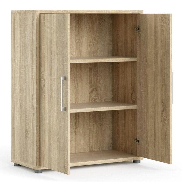 Wyld Haus Prima Natural Oak Wood Effect Bookcase 2 Shelves 2 Doors