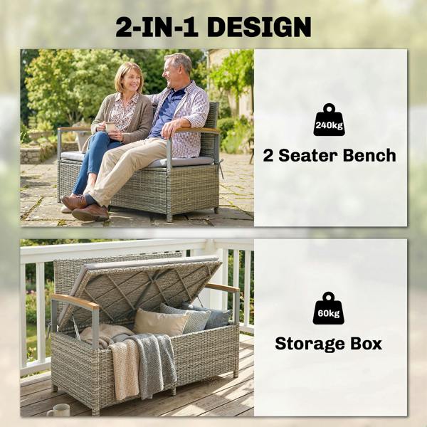 Rattan Storage Bench