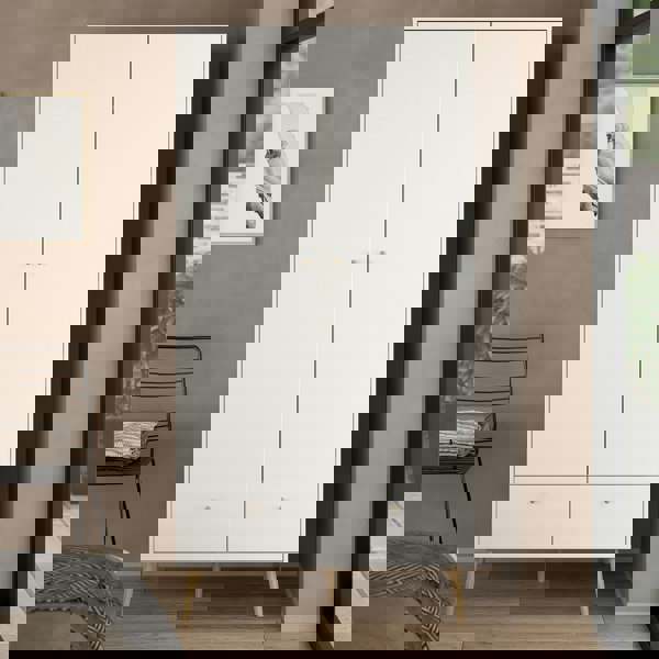 Furniture To Go Cumbria Wardrobe with 2 Doors + 2 Drawers White