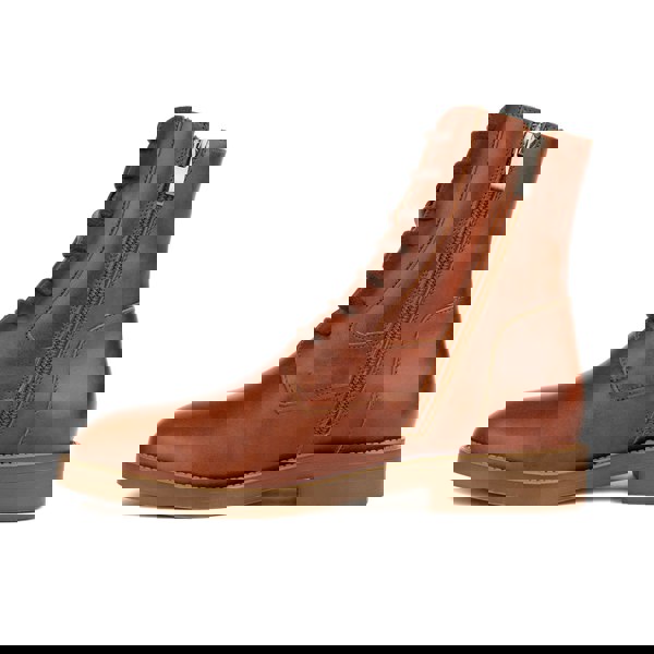 Embassy London Didi Wool - Brown - Women's leather lace-up and zip-up round toe combat boot