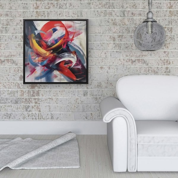 Warren Reed Swirling Symphony Of Colours Framed Canvas