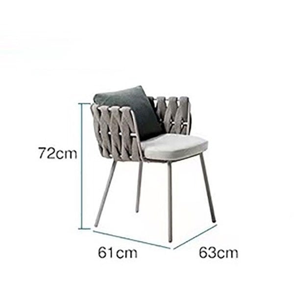 Vallee Rattan Dining Chair, Outdoor, Light Grey Cushions, For Clearance x 2-Weilai Concept-Weilai Concept