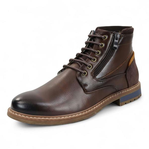 Dolcetto Men's Biker Lace-Up Ankle Boots