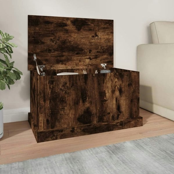 Berkfield Storage Box Smoked Oak 70x40x38 cm Engineered Wood