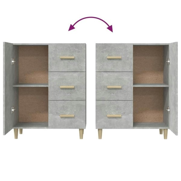 Berkfield Sideboard Concrete Grey 69.5x34x90 cm Engineered Wood