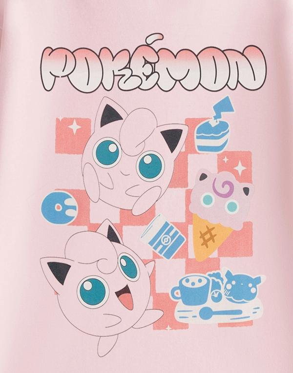 Vanilla Underground Pokemon Girls Pink Jigglypuff Short Sleeved T-Shirt