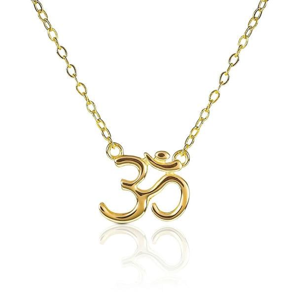 namana Gold Plated 925 Sterling Silver Divine OM Pendant Necklace For Women