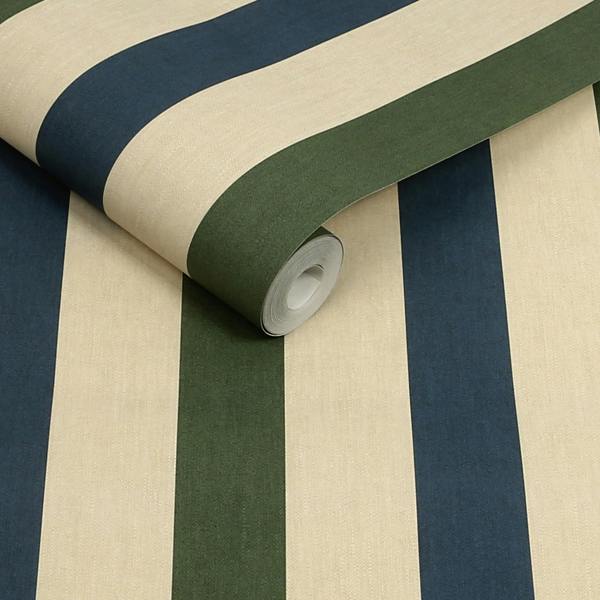 Joules Multi Stripe Green/Blue Wallpaper