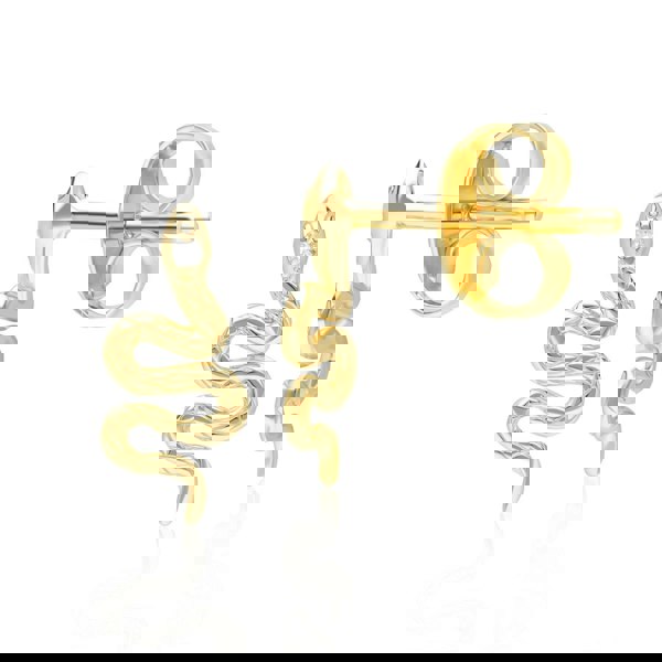 149E1692019 ECFEW™ Diamond Snake Wrap Stud Earrings in 9ct Yellow Gold Side