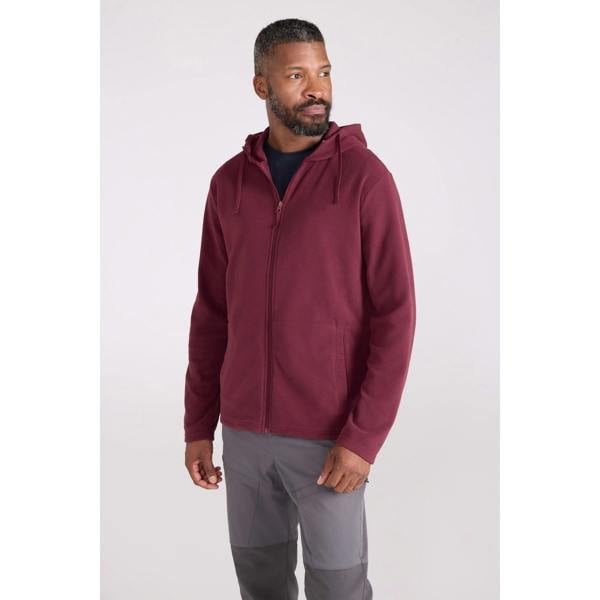 Mountain Warehouse Mens Camber Fleece Full Zip Hoodie - Burgundy