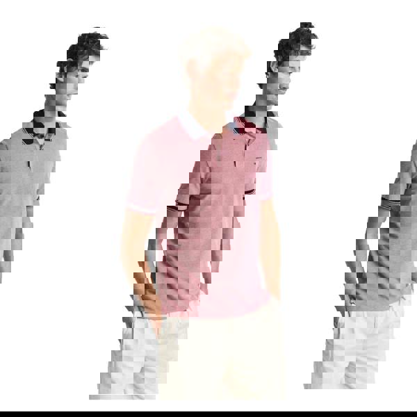 Gant Mens 4-Color Oxford Piqué Polo Shirt - Red - 