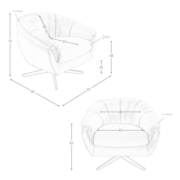 Angel Cerdá Grey Leather Swivel Armchair 5138