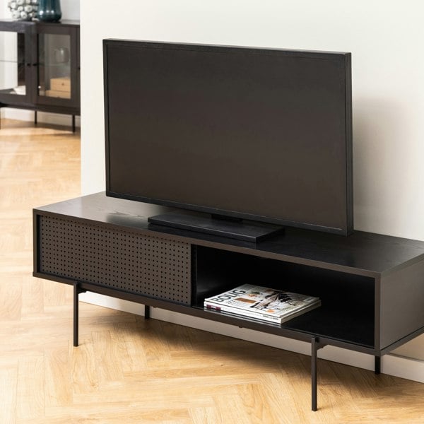 Furniture To Go Angus TV Unit with 1 Sliding Door in Black