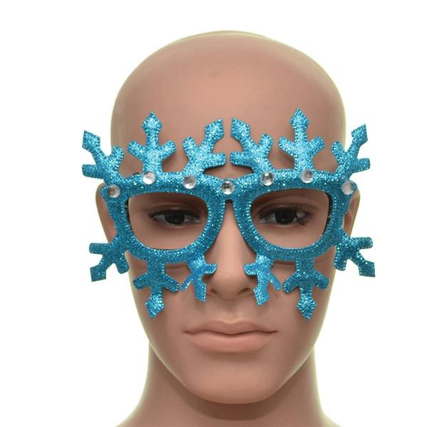 Blue Snowflake Christmas Glasses in Lightweight Plastic with Glitter Finish for Parties and Fancy Dress image 1