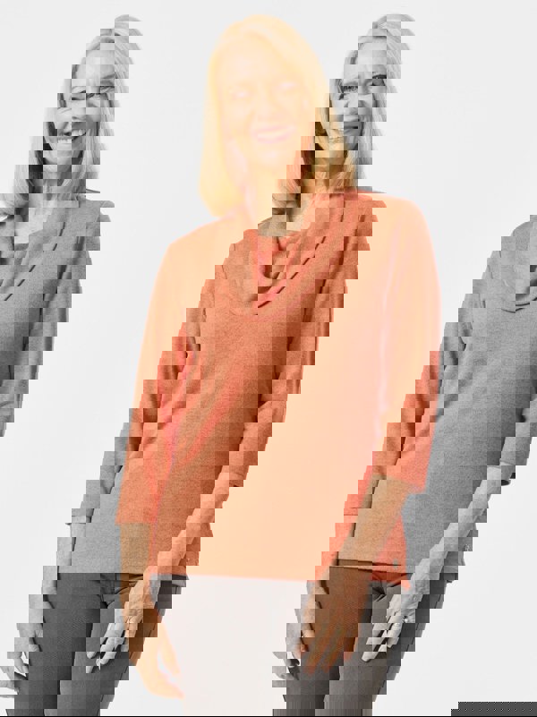 PennyPlain Cowl Neck Top - Pumpkin